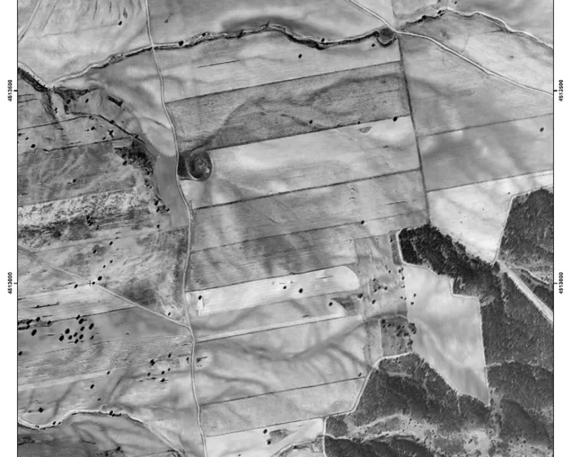 Zona del monte en 1997 (SIG Oleícola) con la reparcelación ya hecha